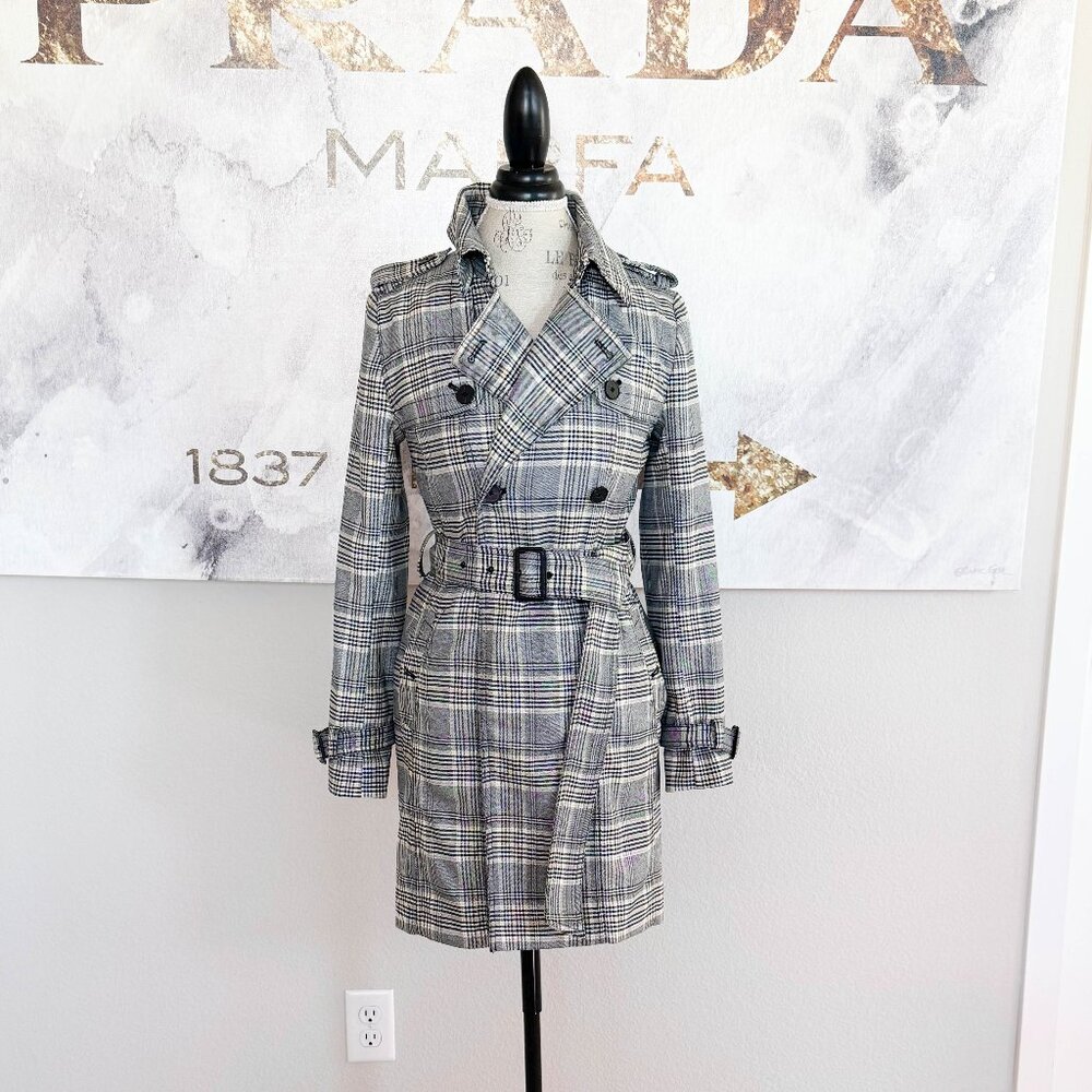 Banana Republic Plaid Trench Coat